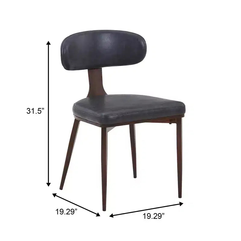 Black / Cream / Light Gray / Taupe / White – Armless Faux Leather Dining Chair with Tapered Metal Legs, Single Seat