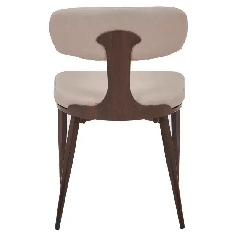 Black / Cream / Light Gray / Taupe / White – Armless Faux Leather Dining Chair with Tapered Metal Legs, Single Seat