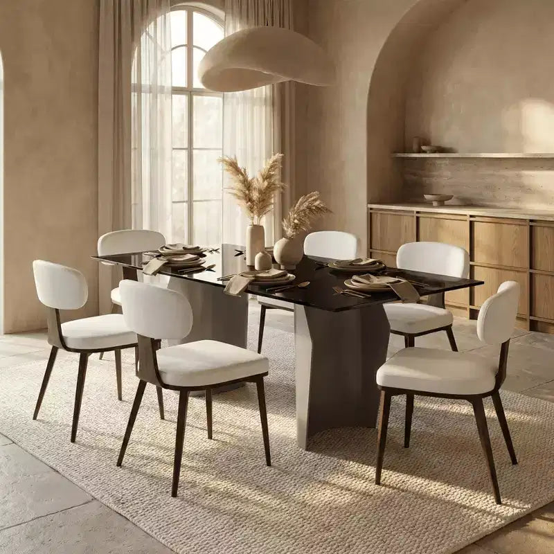 Black / Cream / Light Gray / Taupe / White – Armless Faux Leather Dining Chair with Tapered Metal Legs, Single Seat