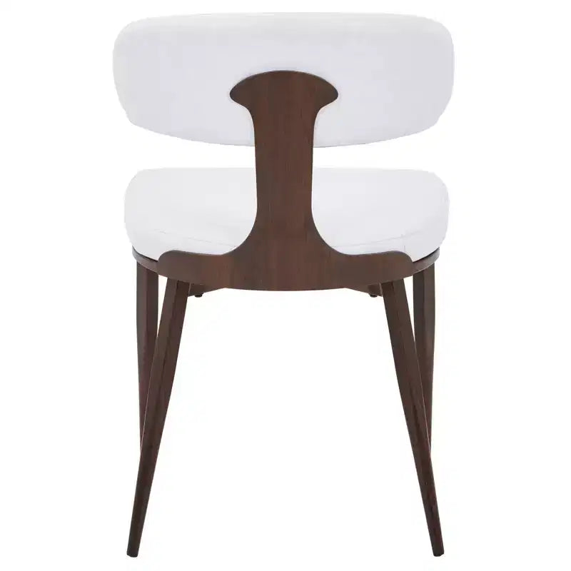Black / Cream / Light Gray / Taupe / White – Armless Faux Leather Dining Chair with Tapered Metal Legs, Single Seat