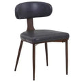 LeisureMod Dilenny Modern Faux Leather Dining Chair with Tapered Metal Legs, Ergonomic Kitchen & Accent Chair. Water Resistant & Easy Clean