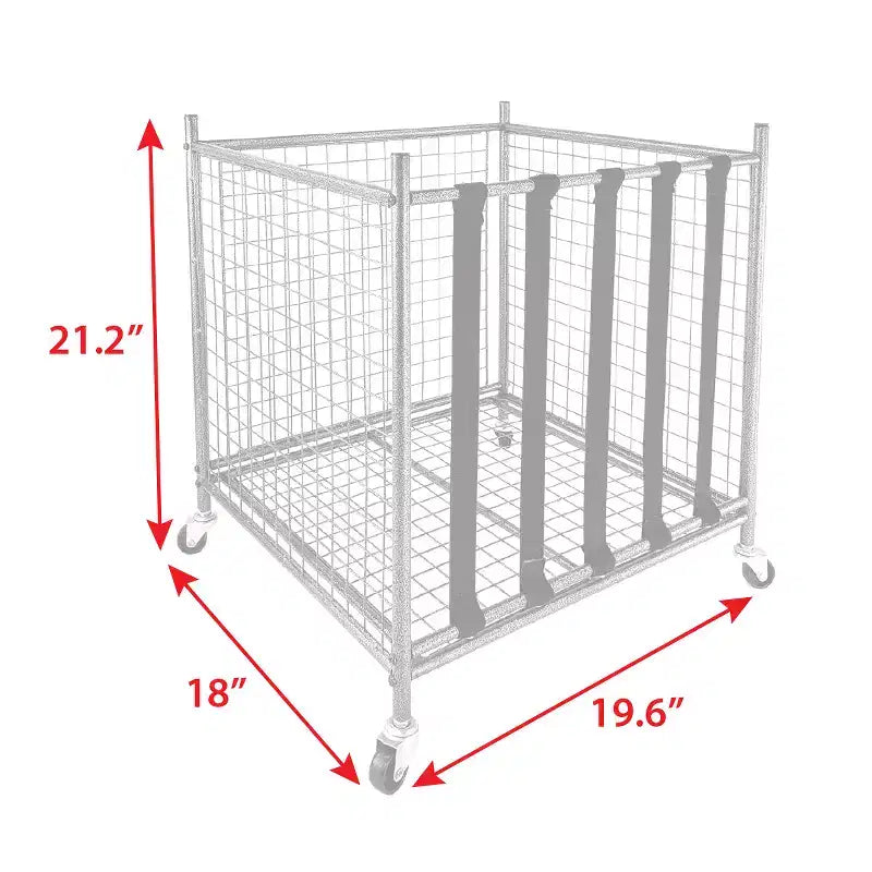 Steel Gray Rolling Sports Ball Storage Cart – For 2–4 People